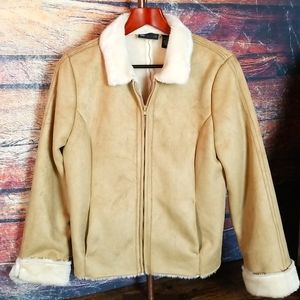 Relativity | Faux Suede Faux Fur Lined Jacket